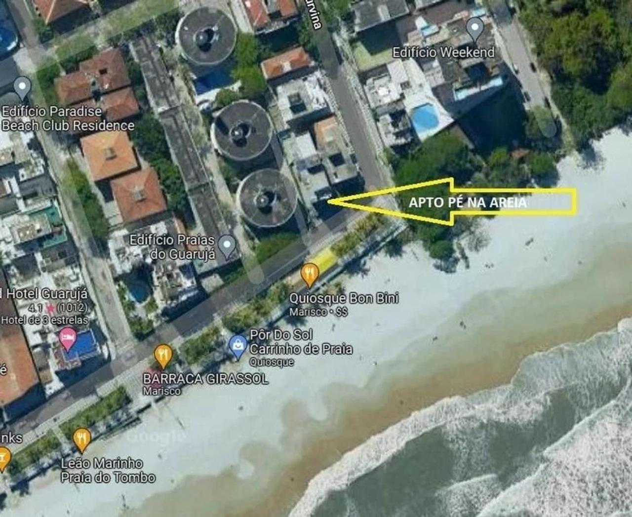 5E - Pé na areia do Guarujá - Praia do Tombo Exterior foto